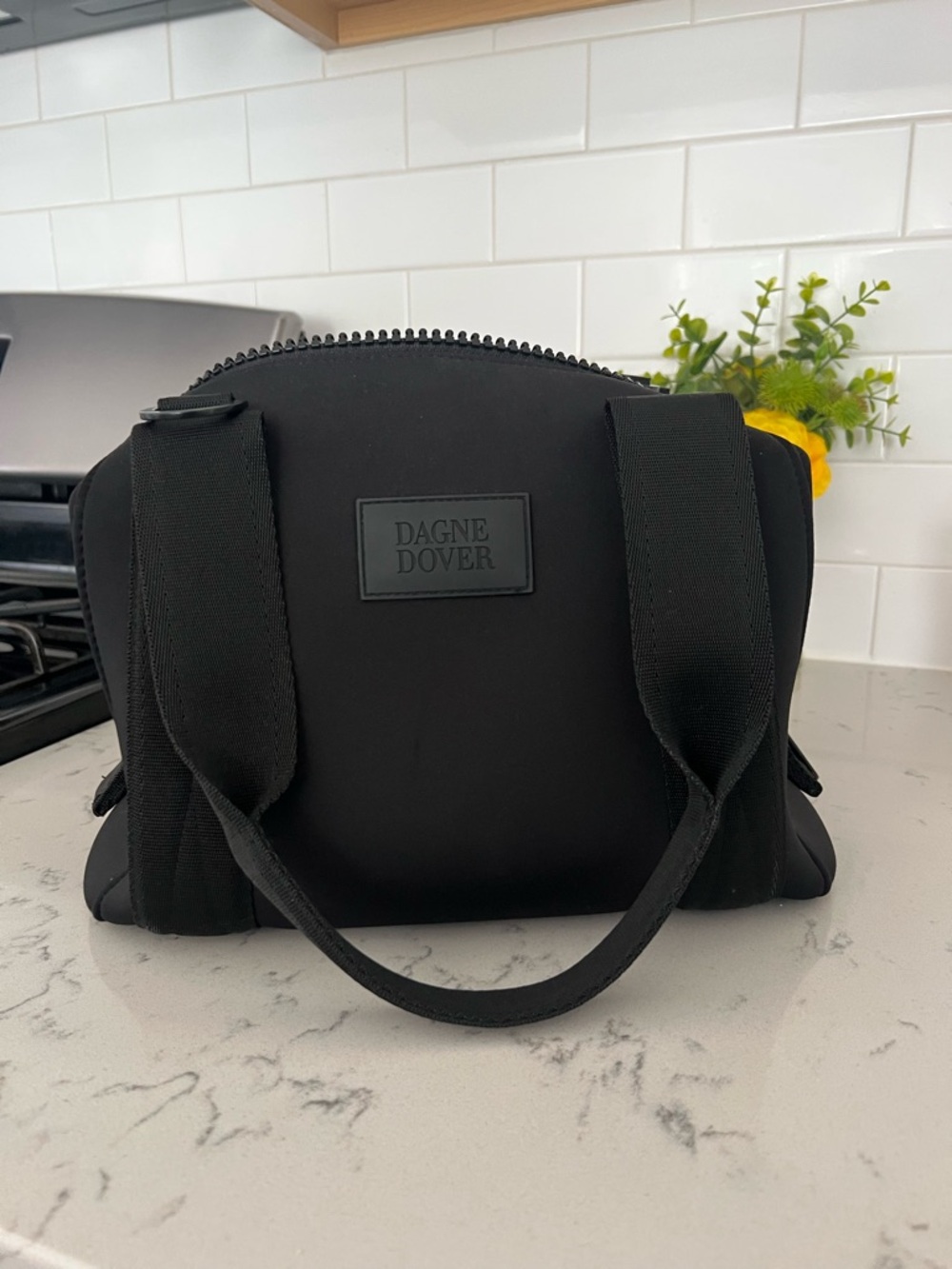 Dagne Dover small Black Neoprene Landon Carry-All Tote
